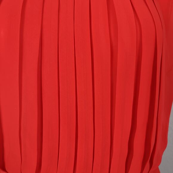 BISOU BISOU Red Pleated Sleeveless Blouse Size XS - Picture 11 of 13